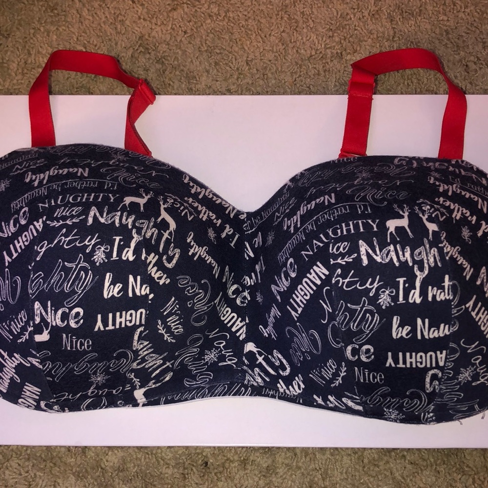 Cacique Holiday Print Cotton Lounge Bra 42DDD